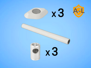 K530/10 - Kestrel Polycarbonate Wardrobe Rail Set - 1000mm